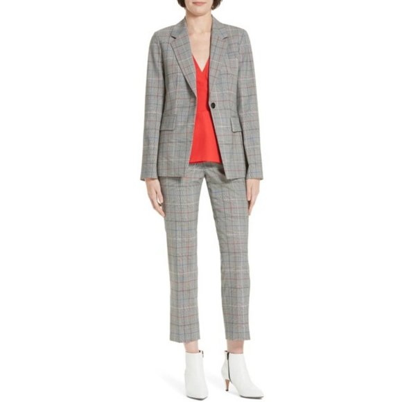 Lewit Check Print One Button Notched Lapel Blazer - Picture 1 of 5